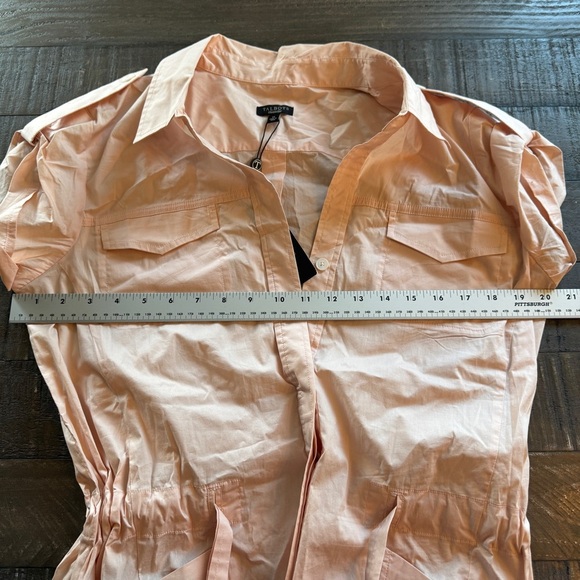 Talbots NWT Button Front Shirt Dress Peach Size 12 Belt Business NEW WITH TAGS - Picture 5 of 12